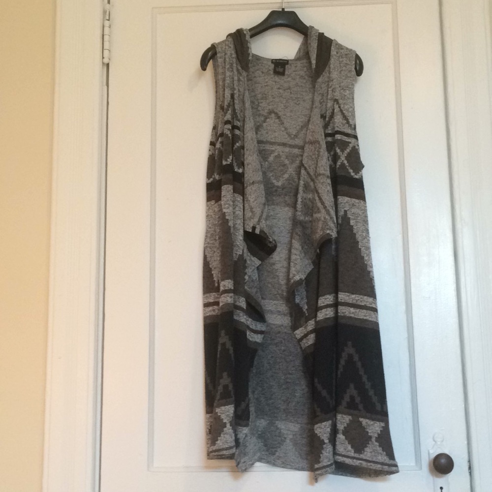 New Directions hooded open front vest